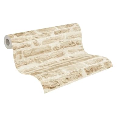 A.S. Création Papier peint intissé - Papier peint pierre en beige et crème - Papier peint pour différentes pièces - Papier peint de 10,05 m x 0,53 m