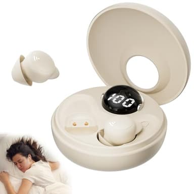 sunvito Ecouteur Sommeil, Mini Casque sans Fil Bluetooth 5.3, Ecouteur Invisibles avec Affichage de Puissance, Casque Sommeil pour l'exercice, Le Travail, la Randonnée