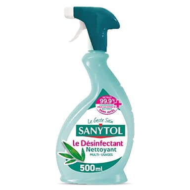 Sanytol - Désinfectant Multi-Usages - Parfum Eucalyptus - 500 ml - Bactéricide, Virucide, Fongicide - Sans Javel, Testé Dermatologiquement - Sans Rinçage