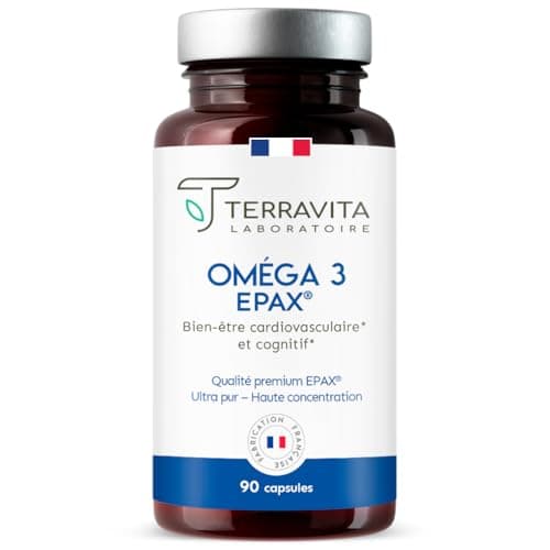 Oméga 3 EPAX® | Huile de Poissons Sauvages Ultra Pure | Processus de Purification Breveté XO | Haute Concentration EPA et DHA | TOTOX inf. à 3 | Pêche Durable | 90 Capsules Anti Oxydation | Terravita
