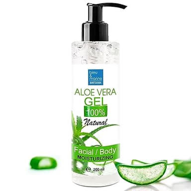 Gel d'Aloe Vera Pur, 100% Naturel, Soin Visage Anti-Âge,Hydratant, Réparateur, Corps et Cheveux, Après-Soleil et Épilation, Transparent, Culture Bio 200 ml