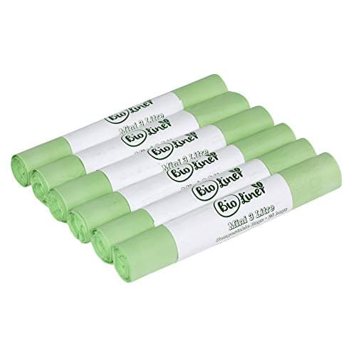 BioLiner - Sacs compostables mini 3L - 150 sacs - Compost alimentaire - 1.5E+2 sacs - Vert