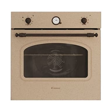 Candy FCC604NAV Four électrique encastré, ventilé, capacité 65 litres, fonction pizza, 8 programmes, 56,8 x 59,5 x 59,5 cm, style rustique, avoine, classe A+
