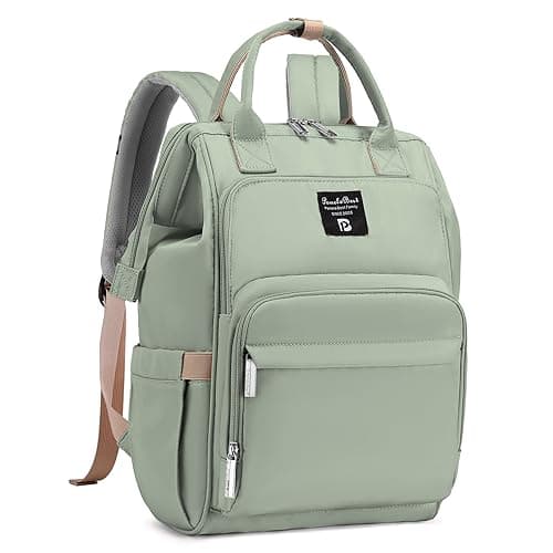 Pomelo Best Sac à Dos à Langer Bébé en Mélange de Polyester Imperméable - Sac à Langer Maternité Multifonction avec Matelas à langer, Sangles de Poussette Détachable Vert Clair