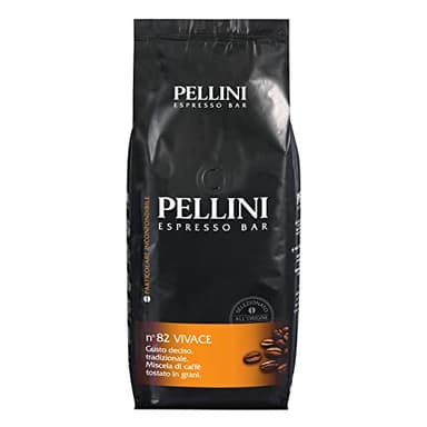 Pellini N.82 Vivace, Café en Grains pour Espresso 1 kg, Mélange Classique Arabica et Robusta au Goût Intense et Équilibré, Café en Grains à Torréfaction Moyenne