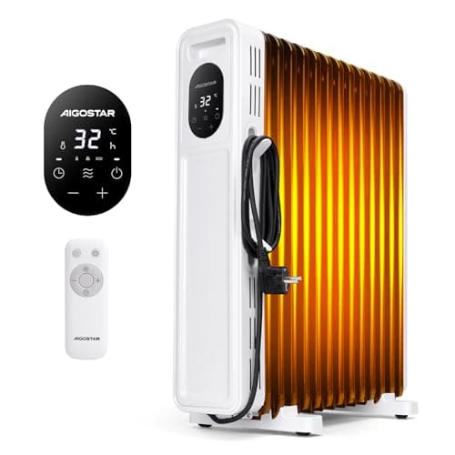 Aigostar Radiateur à Bain d'huile 2500W,13 Eléments.Chauffage Electrique,3 Modes, Minuterie 24h,Protection Contre la Surchauffe.Économie d’énergie.Télécommande -Snug