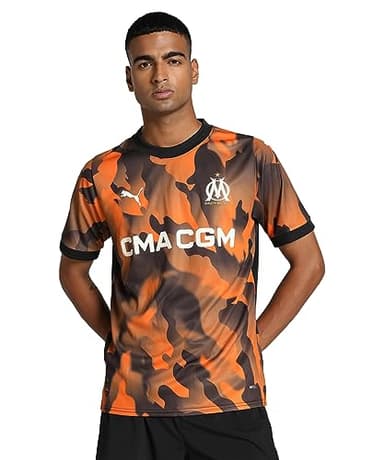 Olympique de Marseille 771344-03 3rd Jersey Replica T-Shirt Unisex Black-Flat Dark Gray-Rickie Orange Taille L