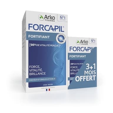 Arkopharma Forcapil Fortifiant - Cheveux et Ongles - Complément alimentaire pour cheveux et ongles - Renforce la fibre capillaire - Cure de 4 mois
