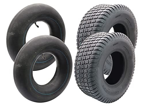 SECURA 2x pneus avec chambre à air 16x6.50-8 compatible avec diverses tondeuses à gazon autoportées