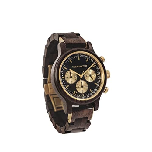 WoodWatch Chrono Black Forest | Montre en Bois Homme | Wood Watch for Man | Produit écologique, on Plante Un Arbre pour Chaque Montre