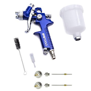 Mini Pistolet a Peinture HVLP - Inoxydable - Buse de 0,8 mm + 2 Buses supplémentaires de 0,5 mm et 1 mm, Pistolet Peinture, Pistolet a Peinture, Pistolet de Peinture carrosserie