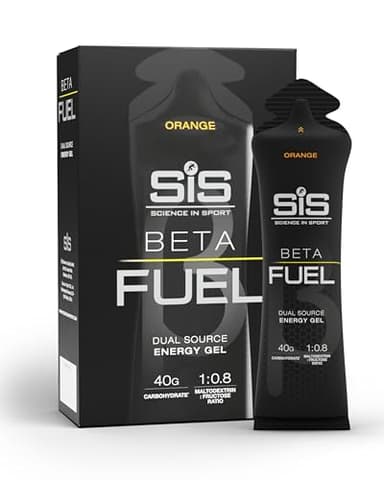 Science in Sport BETA Fuel Dual Source Gel 6x60ml Orange - Gel énergétique avec 40g de glucides - Energy Gel facile à digérer pour une performance optimale