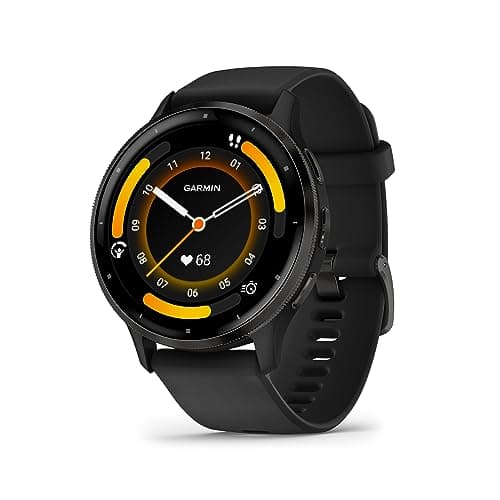 Garmin Venu 3 - Montre connectée GPS Sport et santé - Gray avec Bracelet Noir, 45