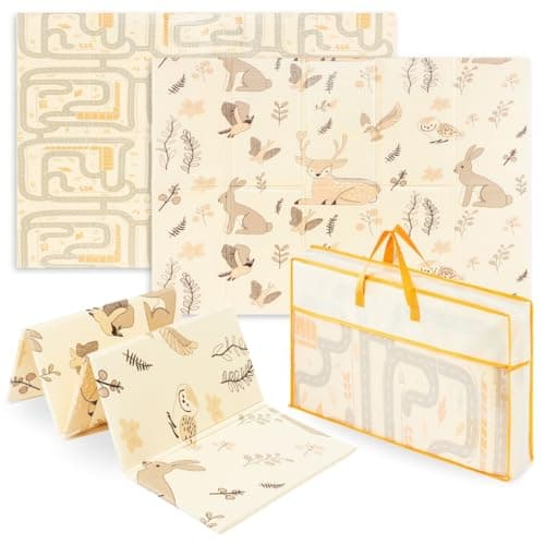 Mamabrum Tapis d'Éveil Bébé 180x120x1cm - Tapis de Jeux Style Bohème, Pliable, Double Face, Mousse XPE Imperméable, Antidérapant, pour Chambre Enfant, 0+ Mois