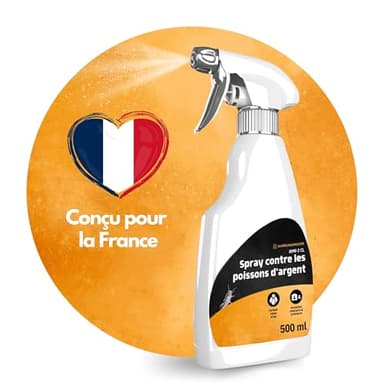 SCHÄDLINGSMEISTER Spray Contre les Poissons d'Argent - TRÈS BON - 500 ml - Combat les poissons d'argent sans perméthrine - Haute efficacité grâce à l'acétamipride - Anti poissons d'argent - AMP 2 CL