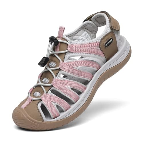 Dannto Sandales Femme Sandales de Randonnée Sandales de Sport d'été Plage pour la Marche(kaki,38)