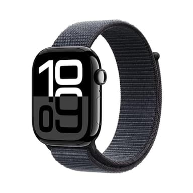 Apple Watch Series 10 (46 mm GPS + Cellular) Montre connectée avec Boîtier en Aluminium Noir de Jais et Bouchle Sport Encre Violette. Suivi de l’activité Physique, app ECG, Neutre en Carbone
