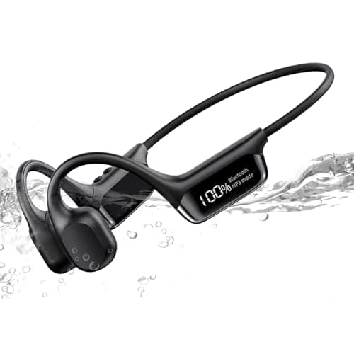 doucdoft Casque Conduction Osseuse Natation, Nager Ecouteur IPX8 Waterproof, avec Lecteur MP3 Intégré et Mémoire 32G, écouteurs Piscine Bluetooth 5.4 sans Fil, Le Cyclisme et La Course à Pied