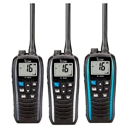 ICOM IC-M25EURO#25 Portatif Marine avec Ecran LCD VHF 156.025-163.275 MHz 5 W Noir/Bleu