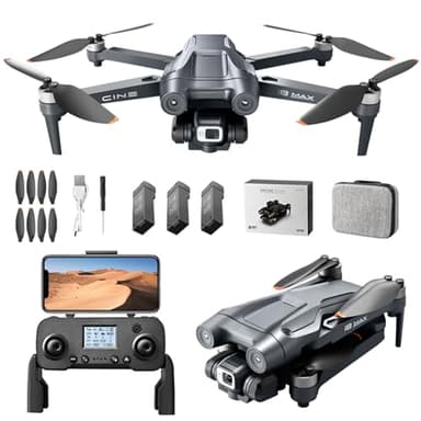 GPS Drone avec Caméra 4K pour Adultes, 5G WiFi FPV Quadcopter avec 150° ESC Camera, Retour Automatique GPS, 3 Batteries 60 Minutes de Vol, Moteur Sans Balais, Follow Me, pour Débutants