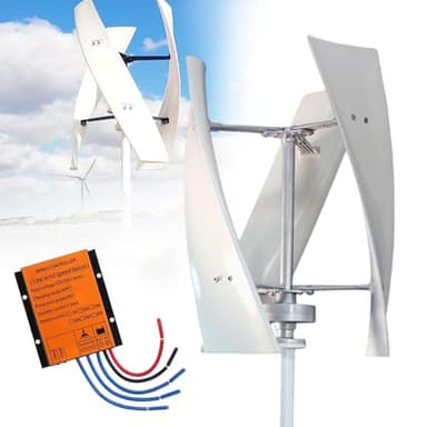 HTIANMM Générateur d'éolienne Verticale sans Bruit 8000W, éolienne à lévitation magnétique 220V 12V 24V 48V avec contrôleur MPPT pour éclairage Public Domestique, 220V