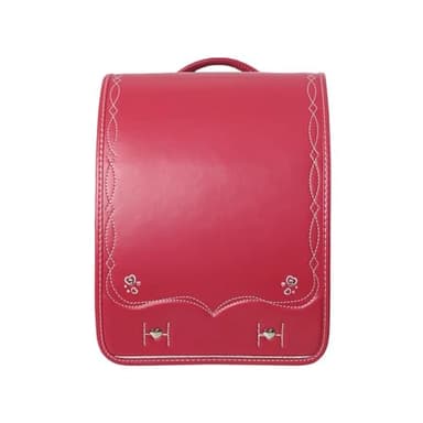 ZCBYBT ransel randoseru Japonais Semi-Automatique Sacs d'école imperméable PU Cuir Sac à Dos pour Les garçons Filles,Rouge,34.5 * 27 * 18cm