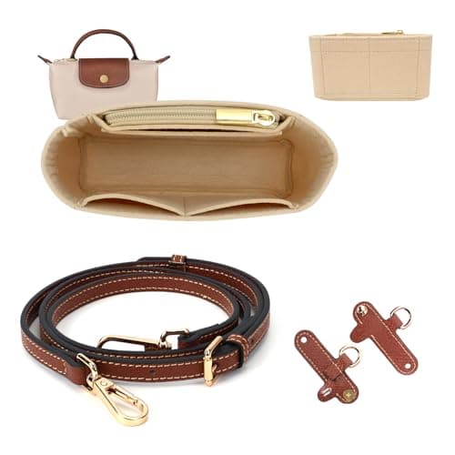 GADITIEK Bandoulière et Organisateur pour Longchamp Sac, Cuir Lanière et Feutre Organizer, Anse De Sac pour Main Mini