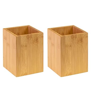 Westmark 2X Porte-ustensiles/Organisateur de Cuisine, Carré, Dimensions: 13,5 x 10 x 10 cm, Bambou, Tapas + Friends, Brun, 698622E3