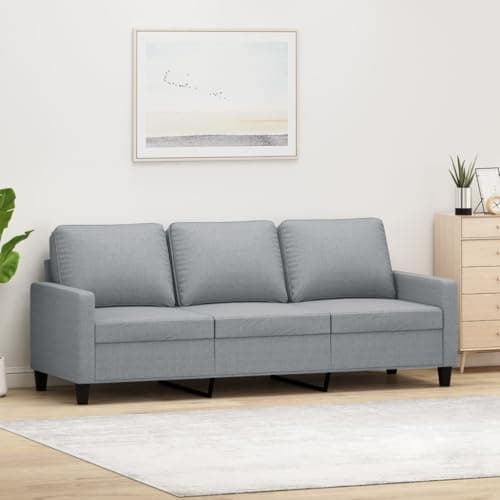Générique Canapé à 3 Places Gris Clair 180 cm Tissu,Meubles,Canapés,28.8 kg,Gris,359171