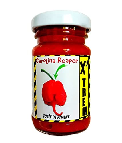 Purée de piment frais CAROLINA REAPER 60ml pour sauce carolina reaper piment entier ecrasé - piments le plus fort du monde - sauce