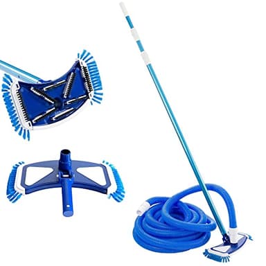 Arebos Brosse de Piscine | Nettoyeur de Piscine | Piscine | Brosse aspirante | Perche télescopique | Aspirateur de Piscine avec Tuyau | aspirateur pour Fond de Piscine | aspirateur de Piscine Manuel