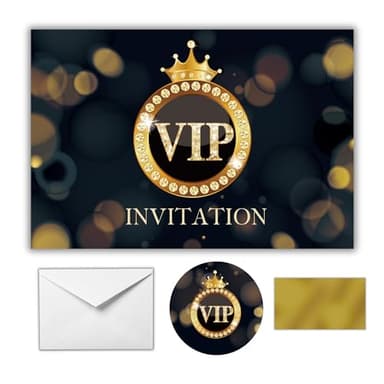 EVTI Invitation VIP en français, Carte d'invitation anniversaire enfant et adulte, Carte à gratter pour Soirée VIP mixte garçon et fille - Fête anniversaire 4 à 99 ans femmes et hommes