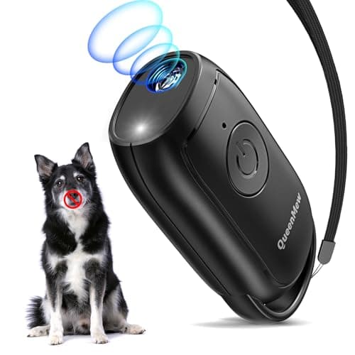 Anti Aboiement Chien Portatif, Puissant Boitier Ultrason Chien avec LED, Boitier Anti Aboiement Chien Ultrason pour Intérieur & Extérieur, Anti Aboiement pour Petits, Moyens et Grands Chiens