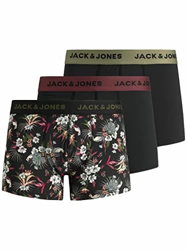 JACK & JONES JACFLOWER Micro Fiber 3 Pack Caleon Boxeur, Noir, L Homme