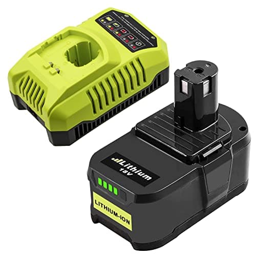 Batterie pour Ryobi 18V 5.5Ah Catastro Lithium-ION Remplacement Compatible pour Ryobi Batterie P108 P107 P122 P104 P105 P102 RB18L50 RB18L40 RB18L25 RB18L15 RB18L13 avec LED indicateur
