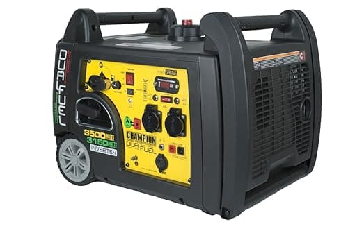 Champion Power Equipment 73001i-DF-EU Groupe électrogène mobile essence + gaz (3100 W, inverseur portable, extrêmement silencieux, avec poignée intégrée et jeu de roues, idéal pour l'extérieur +