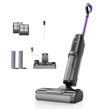 Redkey W15 Aspirateur Balai Laveur sans Fil, Balai aspirateur Laveur 3 en 1,Aspiration Puissant Eau et Poussière,6mm Simple Lamination,35min Longue Autonomie, LED écran Digital,Auto-Nettoyage