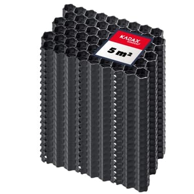 KADAX Dalles Stabilisatrices en Polyéthylène 60 x 40 cm, Stabilisateurs de Gravier, Dalles à Engazonner pour Jardins, Grilles de Gazon (Noir, Lot de 20)