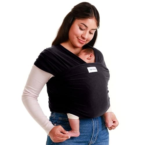 Sleepy Wrap Écharpe de Portage Bébé Pour Nourrissons et Jeunes Enfants – Écharpe de Portage Mains Libres, Élastique, Ergonomique et Légère – Enfants Pesant Entre 3 et 15 kg (Noir)