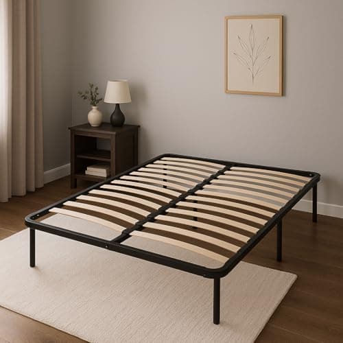 King of Dreams Julie - Solide et Confortable Sommier Cadre a Lattes + Pieds 120x190 x 29 cm en Metal - Montage Rapide et Facile - epaisseur du Metal +/- 1,2 mm 2 x 14 Lattes en 9mm