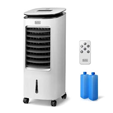 BLACK+DECKER BXAC7E - Climatiseur mobile 65W, télécommande, oscillation, 3 vitesses et modes, réservoir 7L, 2 bacs à glace, Air 234m3/h