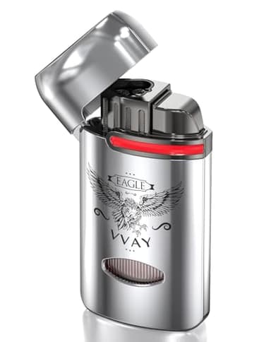 VVAY Briquet Tempete Gaz Rechargeable, 3 Jet Flammes (Gaz Non Inclus)