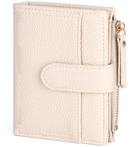 RRANCharltu Portefeuille Femme Cuir, Porte Monnaie Femme Petit Portefeuilles et Porte-Cartes avec Fermeture éclair Poche à Monnaie, Blanc