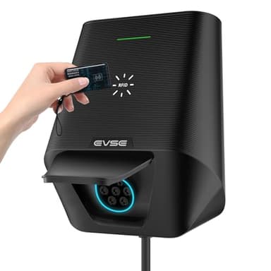 WISSENERGY Wallbox 7,4 KW pour Véhicule Électrique avec RFID, Monophasé 16A | 24A | 32A avec Débouché Type 2, Borne de Recharge Vehicule Electrique Mode 3 avec Norme EU IEC 62196-2 pour BEV PHEV