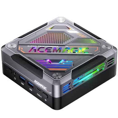 ACEMAGIC AM18 Mini PC Gamer, AMD Ryzen 7 8845HS (8C/16T, jusqu'à 5,1 GHz), AMD Zen4 Mini PC, 32 Go DDR5 (5600MHz) 512Go (PCIe4.0) NVME SSD Mini Ordinateur avec WiFi6 | 2,5G LAN | 8K UHD | Win11