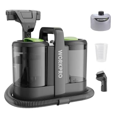 WORKPRO Nettoyeur de Tapis 450W, Shampouineuse Canape, Nettoyeur Moquettes avec Double Réservoirs 1,6L+0,75L, 13kPa, 75dB, 2 Buses pour Voiture, Animaux et Tissus d'Ameublement