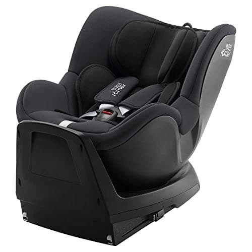 Britax Römer Siège Auto DUALFIX PLUS, avec insert nouveau-né et ISOFIX, pour enfants de 40 à 105 cm i-Size, Naissance à 4 ans, Midnight Grey