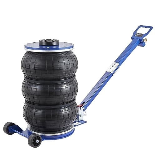 VEVOR Cric Pneumatique 5 tonnes Plage 140-470 mm Cric de Levage Pneumatique 0,8-1,0 MPa 3 Coussins d’Air Poignée Longue Ajustable Levage Rapide pour Réparation Entretien Voiture SUV Atelier Garage