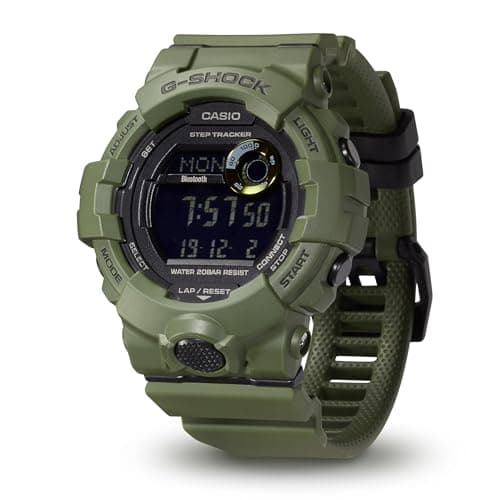 Casio Montre Quartz Homme 43.00mm avec Cadran LCD Digitale et Bracelet en Rubber Strap Kaki GBD-800UC-3ER