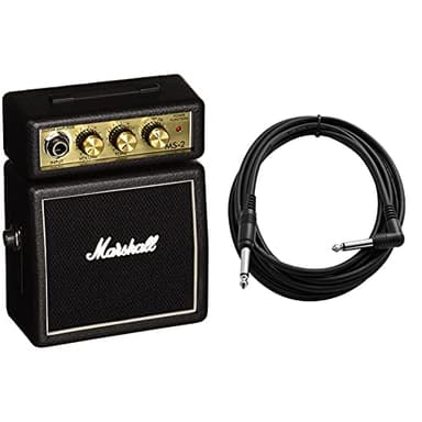 Marshall MS-2 Micro Amp Mini amplificateur 2 Watts pour Guitare & Tiger GAC42 3m Câble de guitare - Jack - Jack Coudé
